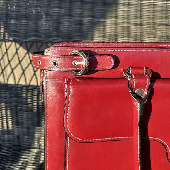 Mcklein Winnetka Laptop‎ Bag Work Bag Briefcase Red Classic - Picture 3 of 15